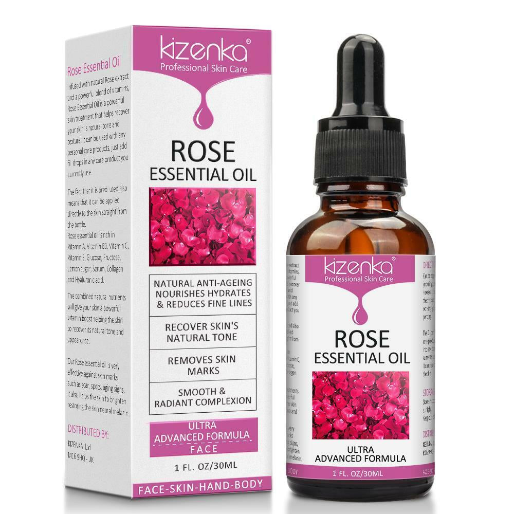 Kizenka Natural Anti-Ageing Rose Essential Scars Spots Facial Treatment Oil 30Ml