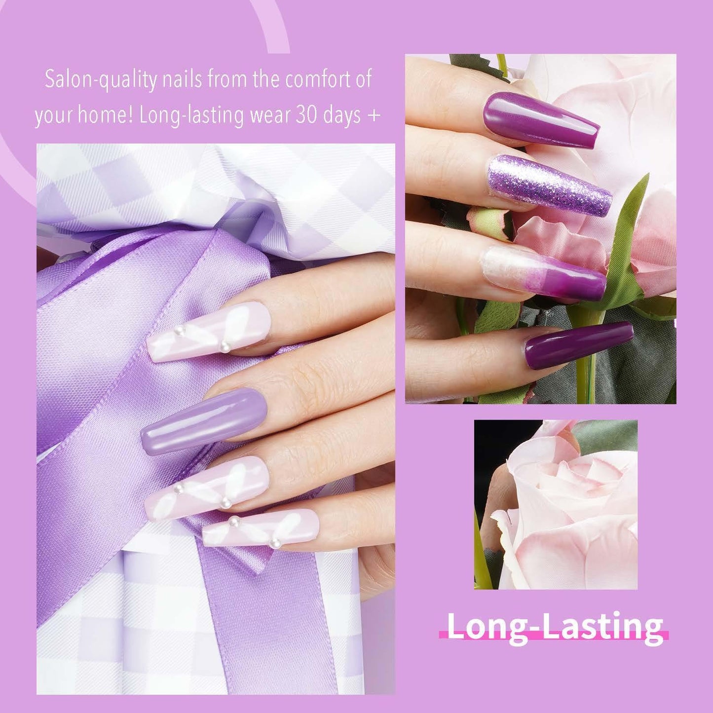 UV LED NAIL GEL POLISH Soak off Nail Vanish 6 Colors Nail Polish TOP & BASE Set