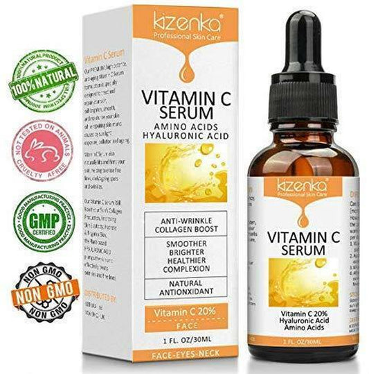 Kizenka Premium Vitamin C Serum Smoothing Skin Face Body Wrinkles Treatment 30Ml