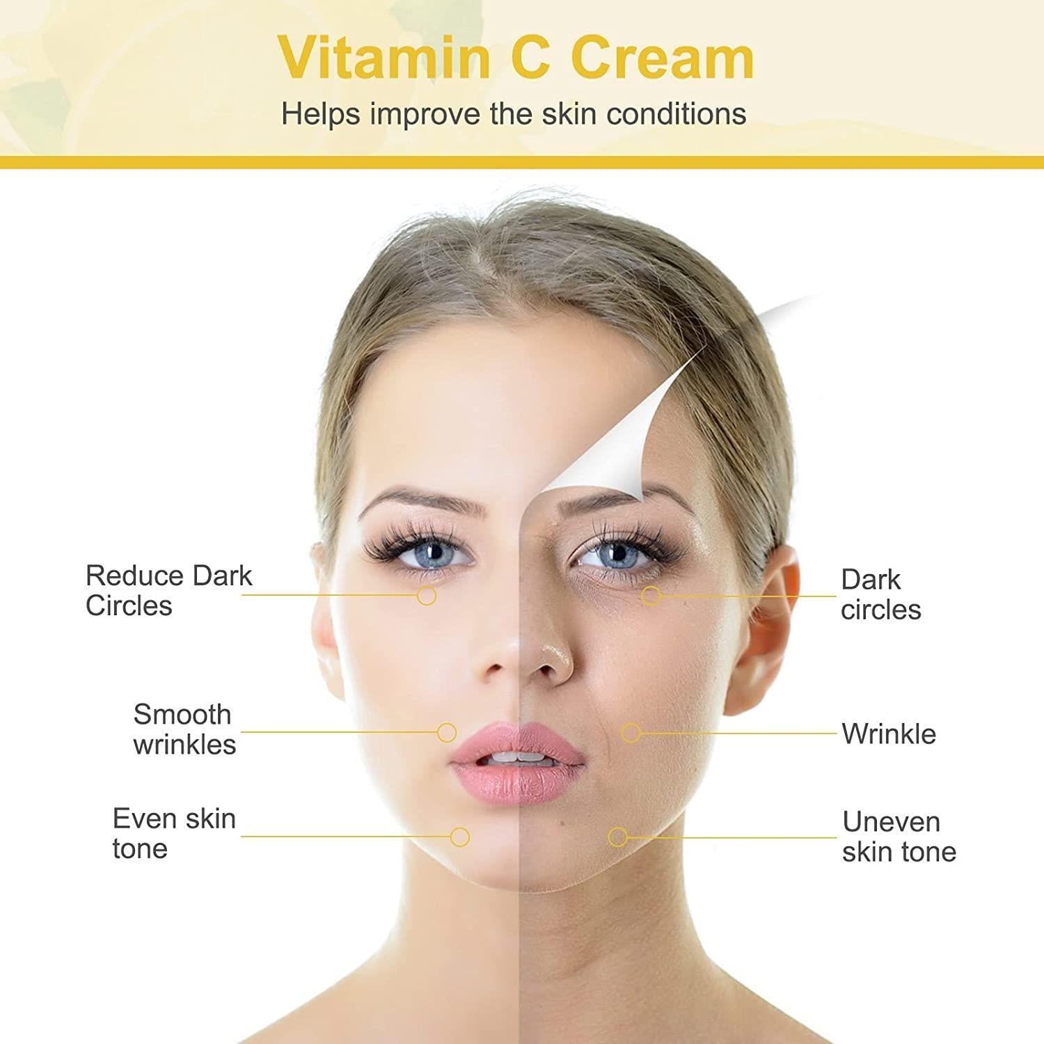 Anti Aging Vitamin C Cream 20% Vitamin Enriched with Aloe and Collagen Face Neck