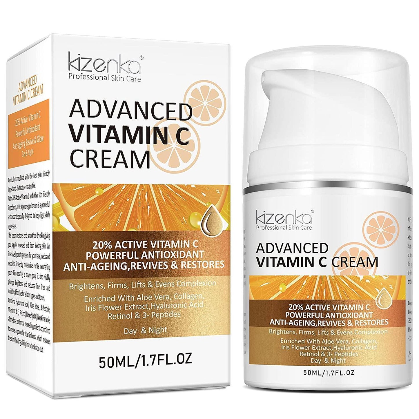 Anti Aging Vitamin C Cream 20% Vitamin Enriched with Aloe and Collagen Face Neck