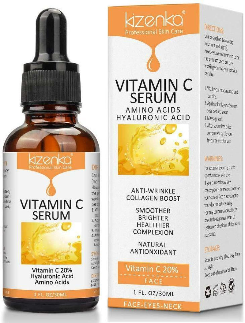 Kizenka Premium Vitamin C Serum Smoothing Skin Face Body Wrinkles Treatment 30Ml