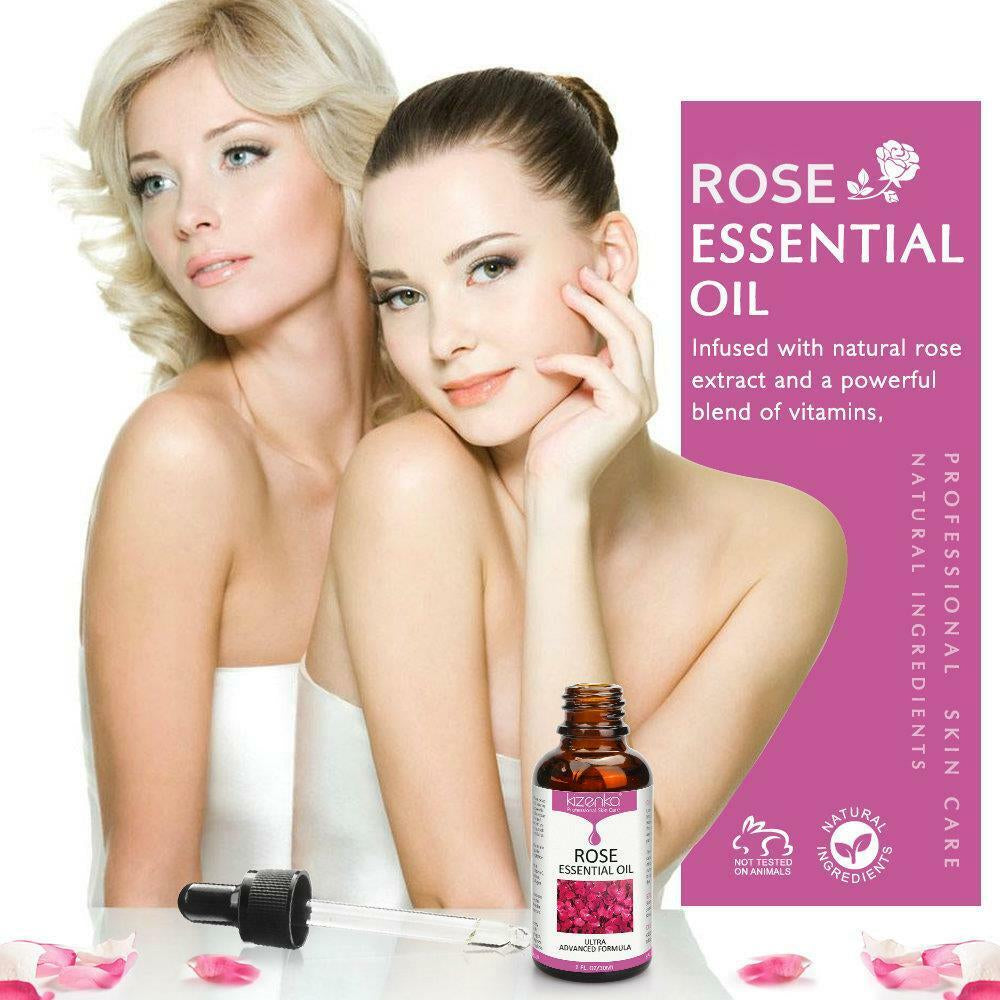 Kizenka Natural Anti-Ageing Rose Essential Scars Spots Facial Treatment Oil 30Ml