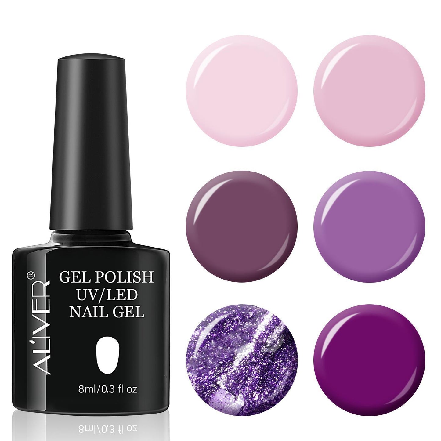 UV LED NAIL GEL POLISH Soak off Nail Vanish 6 Colors Nail Polish TOP & BASE Set