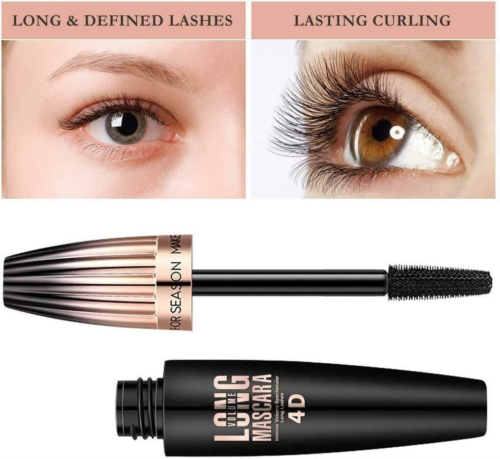 Black 4D Silk Fiber False Lash Mascara Waterproof Eyelash Extension Volume