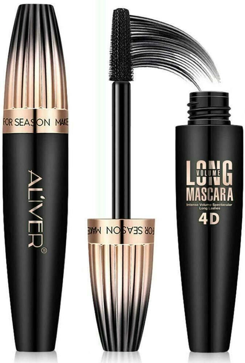 Black 4D Silk Fiber False Lash Mascara Waterproof Eyelash Extension Volume