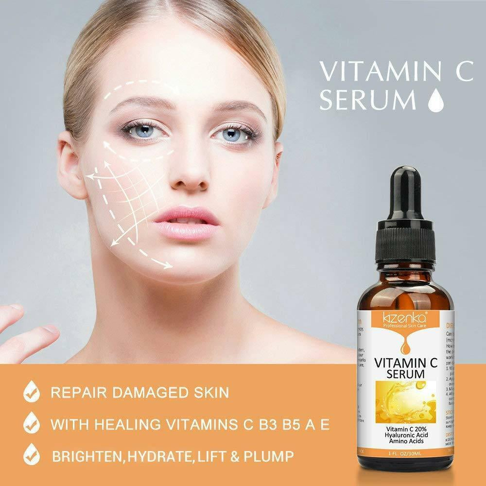 Kizenka Premium Vitamin C Serum Smoothing Skin Face Body Wrinkles Treatment 30Ml